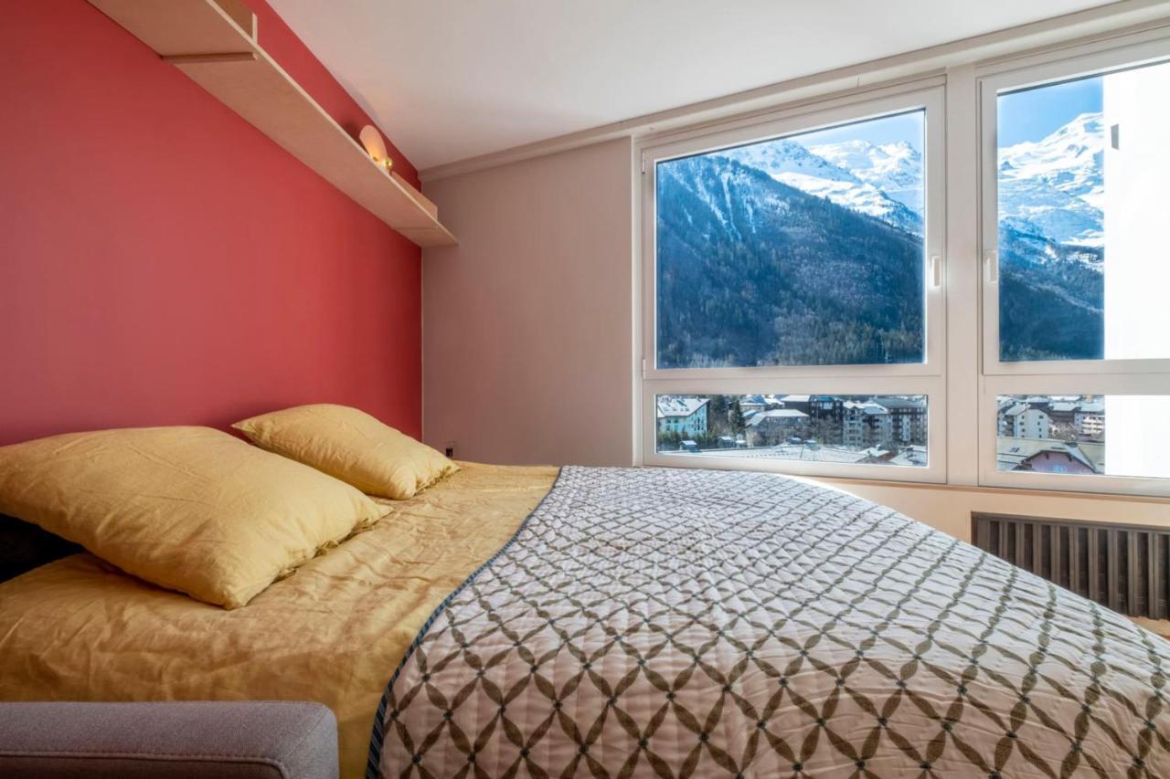 Modern Studio With Mont Blanc View And Pool 샤모니 외부 사진