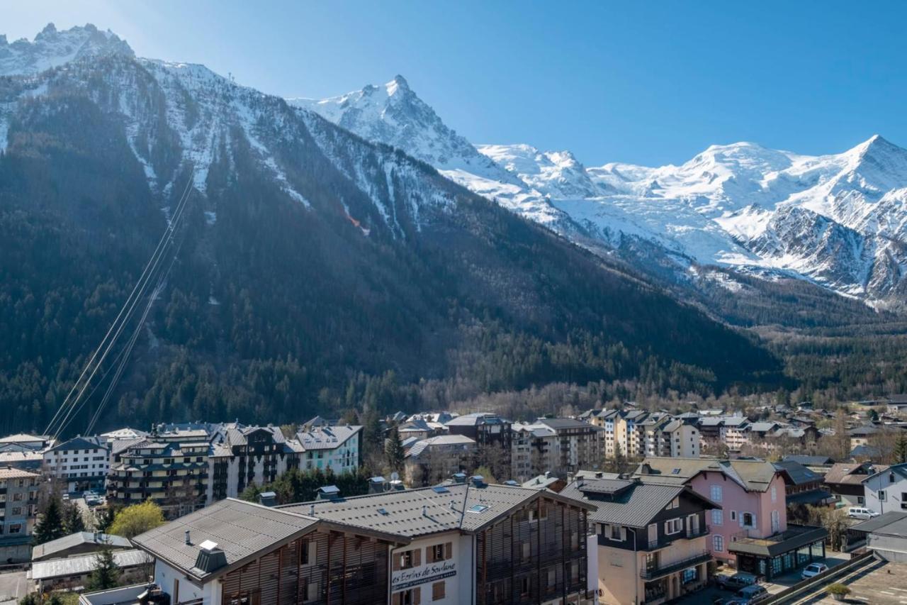 Modern Studio With Mont Blanc View And Pool 샤모니 외부 사진